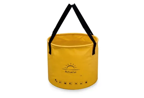 ActiveSol Falteimer - Robuster und platzsparender Camping Eimer - Putzeimer aus reißfestem, 100% wasserdichtem Tarpaulin, ideal für Camping & Outdoor. Faltbar und mit stabilen Trageriemen für einfachen Transport und Aufbewahrung.