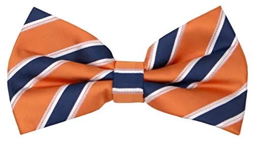 Fabio Farini - Vorgebundene Fliege (verstellbar) mit Streifenmuster passend für Hochzeit Gala in verschiedenen Farben Elegant und Festlich Orange Dunkelblau Weiß