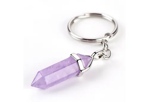 LAVISA Anhänger Schlüssel Edelstein - Schlüsselanhänger - Glücksbringer - Naturstein - Talisman, Edelstein Schlüsselanhänger Makramee Boho Glücksbringer Kristall