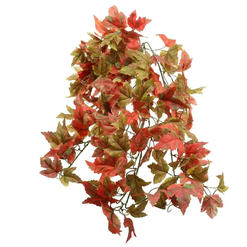 VIANA Ahorn-Dekozweig 100cm - Künstliche Herbstdeko in leuchtenden Farben - Bringen Sie den Herbst ins Zuhause mit dem 100cm langen Ahorn-Dekozweig von VIANA. Täuschend echt und ideal für kreative Dekoideen, sorgt er für eine warme Atmosphäre.