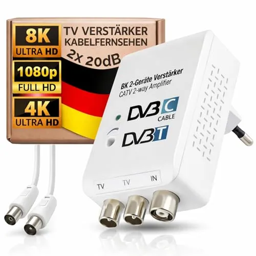 Zweigeräteverstärker 2x20dB CATV für Kabel-TV