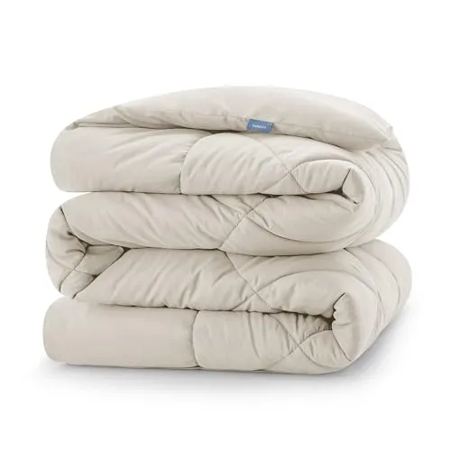 CozyLux Bettdecke 140x200 cm für 4 Jahreszeiten, Steppdecke Mikrofaser 300gsm, Ganzjahresdecke 200x140, Super Weiche Zudecke Schlafdecke Atmungsaktive 140 x 200, Beige