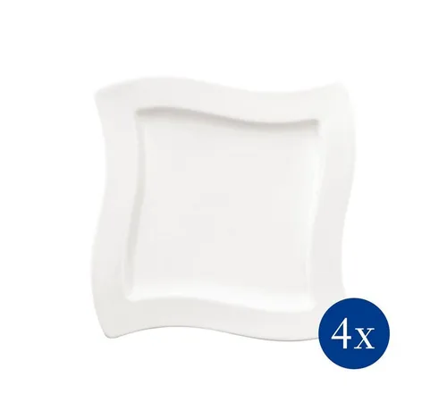 Villeroy & Boch Newwave Frühstücksteller quadratisch Set 4tlg. - Elegante quadratische Frühstücksteller aus hochwertigem Porzellan, ideal für jeden Anlass. Das außergewöhnliche Design sorgt für stilvolle Akzente auf Ihrem Tisch. Pflegeleicht, mikrowellen- und spülmaschinengeeignet.