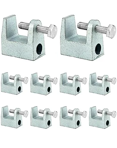QWORK® 12 Stück trägerklemme, stehfalzklemme, verzinkter Stahl, M8 (8mm), für brückenbau, hochbau