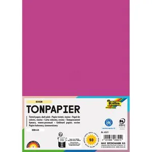 Folia Tonpapier 6321, A3, eosin, 130g/m², 50 Blatt