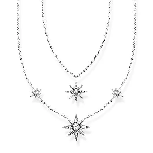 Thomas Sabo Damen Halskette mit Anhänger Sterne 45cm