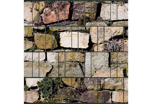 zaunzu Sichtschutzstreifen Steingewächs 2,5m x 2,0m - Hochwertiger Sichtschutzstreifen mit modernem Stein-Motiv für Doppelstabgitter. Wetterfest und UV-beständig, ideal für kreative Gestaltung Ihres Außenbereichs.
