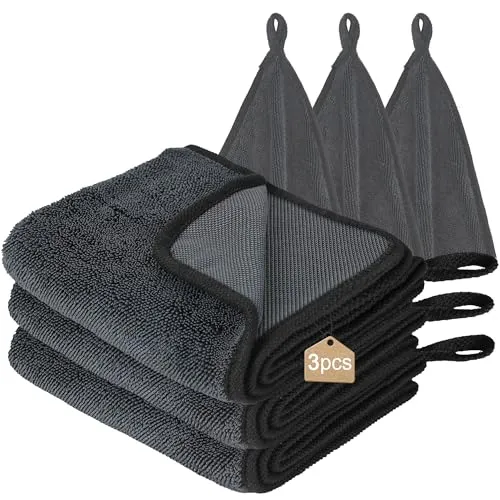 KUOGAS Auto Trockentuch XXL,3 Stück 40 x 60cm | Trockentuch Dusche, Mikrofasertücher, Shiny Bath Wipes Tücher für Verschiedene Anlässe Original