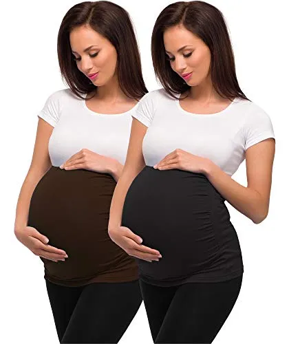 Be Mammy Damen Bauchband 04 2er Pack (Braun + Schwarz, S) von Be Mammy