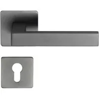 MeinTürgriff Drückergarnitur Trento Flachrosette samtgrau - Hochwertige Edelstahl-Türgriff-Garnitur mit magnetischer Unterkonstruktion für einfache Montage, ideal für Innentüren und vielseitig einsetzbar.