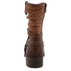 Mustang Damen Stiefelette Braun - Wanderschuhe mit klassischem Design, ausgestattet mit wärmendem Fleece-Innenfutter und praktischem Reißverschluss. Ideal für kühle Tage und Outdoor-Aktivitäten.