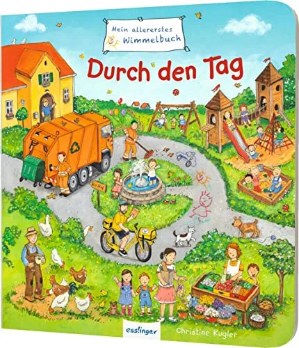 Mein allererstes Wimmelbuch: Durch den Tag - Jahreszeiten für Kinder, ideal für unterwegs und perfekt gegen Langeweile für kleine Wimmelbuch-Fans ab 2 Jahren.