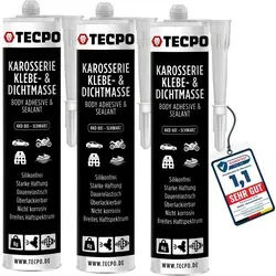 3x TECPO KKD 801 Karosserie Klebe- und Dichtmasse, 370g
