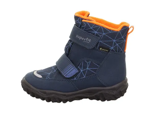 Superfit Jungen HUSKY Gore-Tex Schneestiefel - Blau/Orange, 26 EU - Wanderschuhe mit GORE-TEX Membrane für wasserdichten und atmungsaktiven Schutz, ideal für winterliche Abenteuer. Praktische herausnehmbare Einlegesohle und reflektierende Details für Sicherheit.