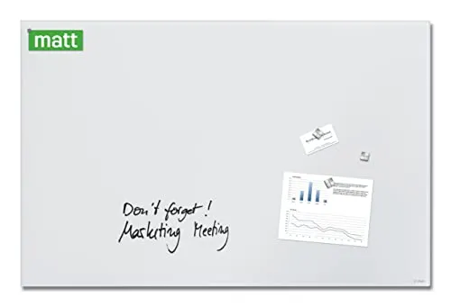 Sigel Glas-Magnettafel GL541, Artverum 65 x 100 cm - Präsentation: Matt weiße Glas-Magnettafel aus bruchfestem Sicherheitsglas, ideal für eine reflektionsfreie Nutzung und mit 3D-Look durch rahmenlose Aufhängung.