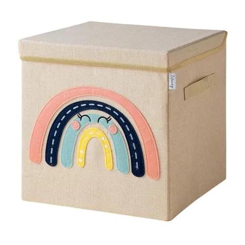 LIFENEY Aufbewahrungsbox mit Deckel und Regenbogen von LIFENEY