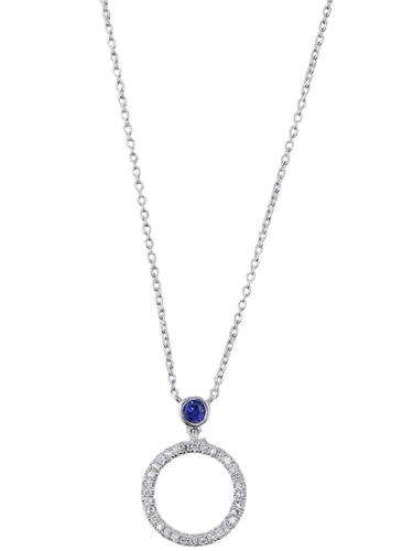 MIAMAR 1151814 Damen Collier aus 14 Karat Weißgold - Elegantes Damen-Collier aus 14 Karat (585) Weißgold, 42 cm lang. Stilvolles Design in Blau, ideal für besondere Anlässe und den täglichen Einsatz.