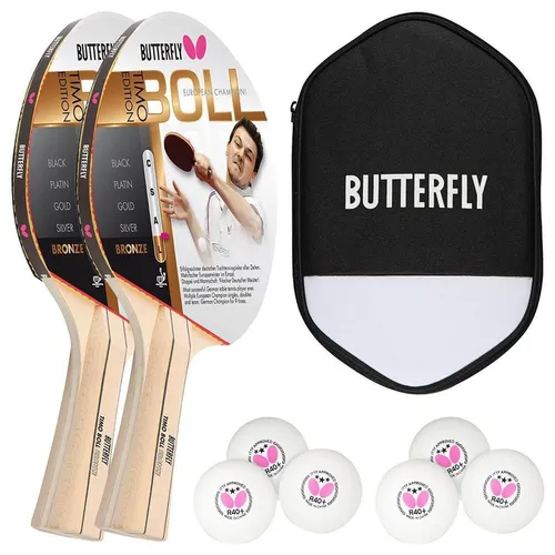 Butterfly Timo Boll Bronze 85010 Tischtennisschläger Set - Komplettschläger für Unisex Erwachsene, inklusive Hülle und 6 Bällen – ideal für Allround-Spieler und perfektes Training.