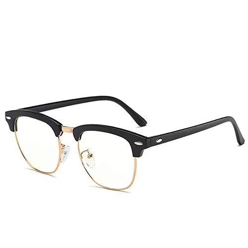 LNTICB® Blaulicht-blockierende Brille Computer Lesebrille Retro Brillen Rahmen Anti-UV transparente Linse Anti Augen Müdigkeit Leicht Professionell Unisex für Smartphone Bildschirme Computer TV
