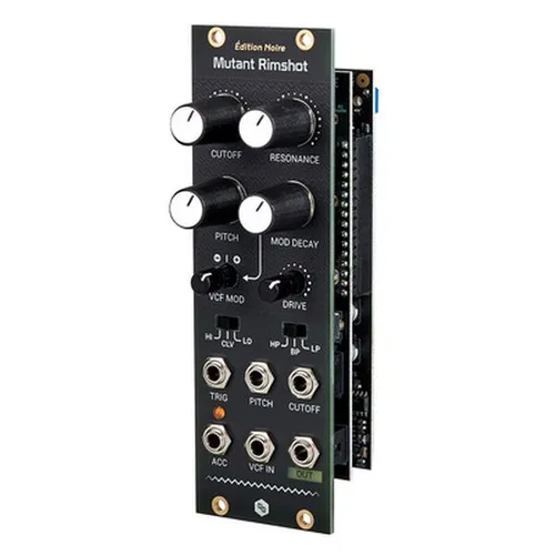 Hexinverter Électronique Mutant Rimshot - Eurorack Modul für Synthesizer & Soundmodule, bietet vielseitige Rimshot- und Clave-Generierung mit 3 Oszillator-Modi und umfassenden Filteroptionen für kreative Klangerzeugung.