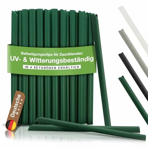 BooGardi Befestigungsclips Sichtschutzstreifen für Doppelstabmatten · 60x Clips Grün · PVC Klemmschienen für Sichtschutz Doppelstabmattenzaun & Stabmattenzaun · Zaun Zubehör
