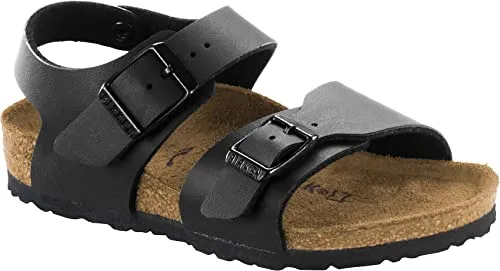 Birkenstock Unisex Kinder New York Sandalen, Schwarz Noir - Wanderschuhe für Kinder, aus hochwertigem Nubukleder, ideal für warme Tage und outdoor Abenteuer.