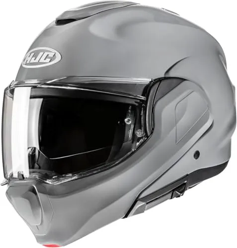 HJC F100 Solid Klapphelm XL - Grau für Männer - Motorradhelm mit AFC-Technologie für hohe Sicherheit und Komfort. Das ACS-Belüftungssystem sorgt für optimale Luftzirkulation, während das Visier 99% UV-Schutz bietet.