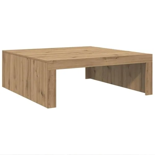 vidaXL Couchtisch Artisan-Eiche 100x100x35 cm - Couchtisch aus Holzwerkstoff mit stabiler Tischplatte und zeitlosem Design, ideal für ein modernes Wohnzimmer.