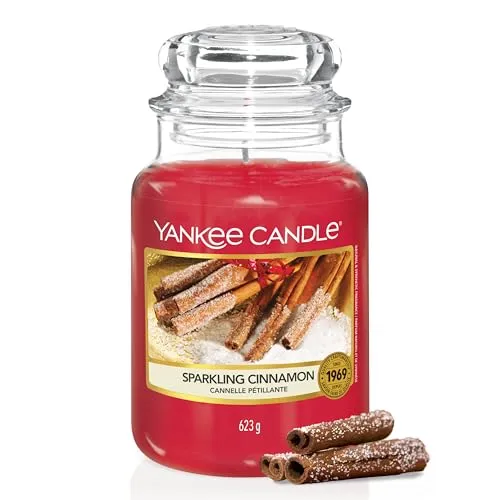 Yankee Candle Sparkling Cinnamon 623g - Kerzen mit würzigem Zimtduft, ideal für eine festliche Atmosphäre in der Weihnachtszeit.