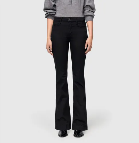 Mac Damen Jeans Hose Boot Authentic Stretch Denim Black - Jeans im Flared Fit mit figurformendem Shaping-Effekt, bequemer Taille und hervorragendem Rücksprung-Verhalten für eine schlanke Silhouette.