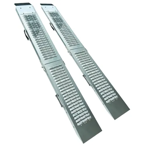 Klappbare Lade rampe 180 cm 2 Stück WERKA PRO - Laderampen für vielseitige Anwendungen, max. Tragfähigkeit 400 kg, zusammenklappbar für einfache Lagerung und Transport, aus robustem Stahl für hohe Haltbarkeit.