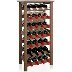 Weinregal aus Bambus für 28 Flaschen – 7 Etagen - Praktisches Weinregal für Küche, Speisekammer oder Keller. Stilvolles Design aus Bambus, das Platz für 28 Flaschen bietet und Ihre Sammlung optimal zur Geltung bringt.