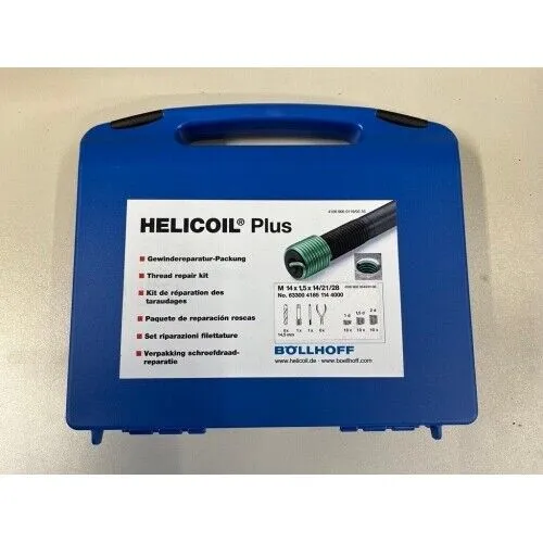 HELICOIL 4185 114 4000 Gewindereparatur-Set, M14 X 1,5 - Handwerkzeuge, 10-teiliges Set zur einfachen und effektiven Reparatur von beschädigten Gewinden, ideal für Profis und Heimwerker.