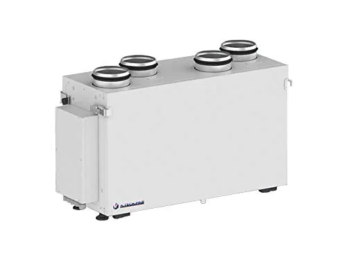 zentrale Lüftungsanlage Optima Basic EC mit Wärmerückgewinnung Steuerung mit Touchscreen und LED-Anzeigen