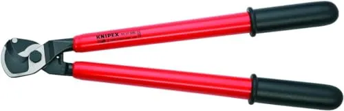 Knipex Kabelschere 95 17 500, VDE isoliert, 500mm - VDE-Kabelschere für präzises Schneiden von Cu- und Al-Kabeln bis 150 mm², VDE-zertifiziert und Made in Germany, ideal für Elektroinstallationen.