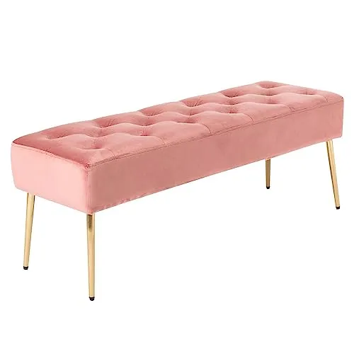Duhome Sitzbank mit Knöpfen – Gepolsterte Samtbank für Eingangsbereich und Wohnzimmer - Elegante und komfortable Sitzbank mit hochwertiger Polsterung und stabiler Eisenstruktur. Ideal für Flur und Schlafzimmer, bietet sie vielseitige Nutzungsmöglichkeiten und ein klassisches Design.