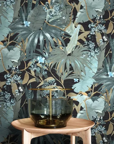 NEWROOM Tapete Türkis Dschungel in blau von Newroom