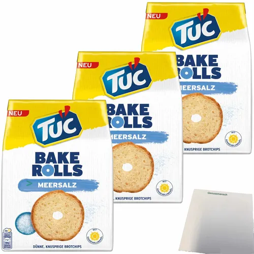 TUC Bake Rolls Brotchips Meersalz 3er Pack 3x150g Packung usy Block