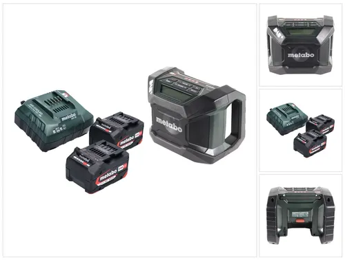 Metabo R 12-18 DAB+ BT Akku Baustellenradio mit 2 Akkus und Ladegerät - Robustes Baustellenradio mit DAB+ und Bluetooth für kabellosen Musikgenuss. Inklusive 2x 4,0 Ah Akkus und Ladegerät für flexible Nutzung auf der Baustelle.