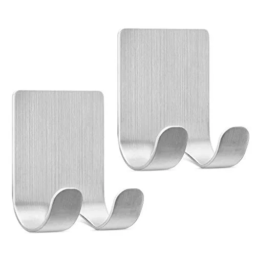 kwmobile 2x selbstklebende Halterung für Rasierer - für versch. Oberflächen - Nassrasierer Halter Set - Wand Haken Silber