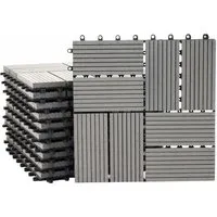 1qm Premium WPC Holz-Fliesen Sarthe - Holzfliesen für Terrasse, grau Vierecke, extrem belastbar bis 2000 kg/qm, witterungs- und UV-beständig, ideal für langlebige und pflegeleichte Bodenlösungen.