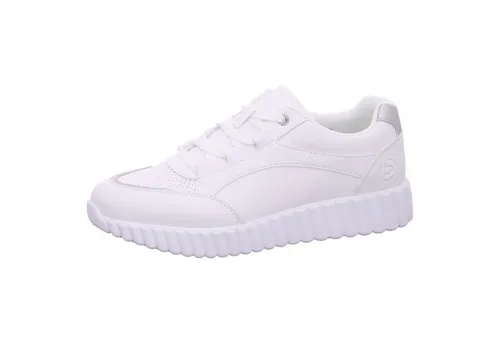 bugatti Sportlicher Schnürer in Weiß, Größe 42 EU - Sneaker mit 3,5 cm Absatzhöhe, aus hochwertigem Synthetik und Textil, ideal für sportliche Aktivitäten und den Alltag.