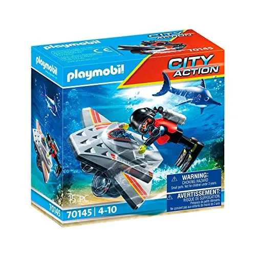 PLAYMOBIL City Action 70145 Seenot: Tauchscooter im Rettungseinsatz, Ab 4 Jahren