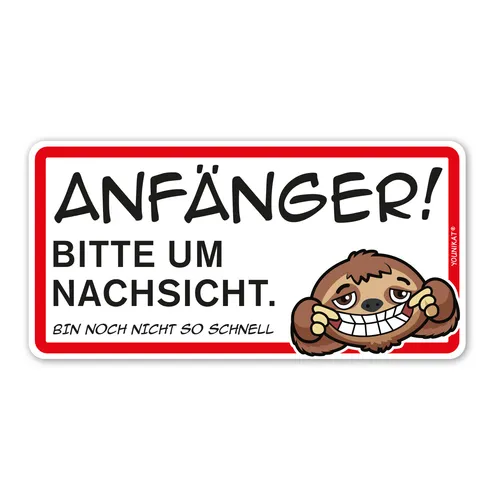 Fahrnfänger Magnet-Schild I Faultier I 20 x 10 cm I magnetisch I dv_1056