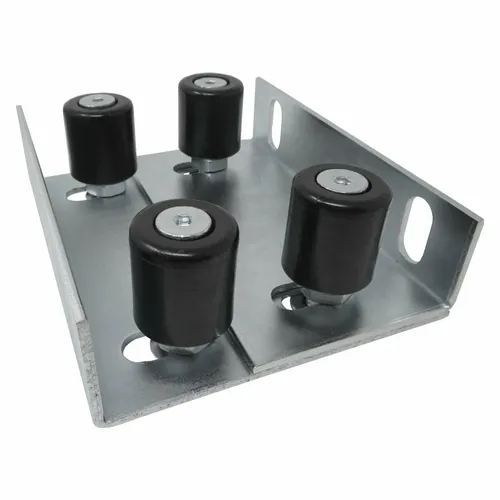 Einstellbare Torführung mit 4 Führungsrollen Ø 40 x 44 mm schwarz Rolltorführung