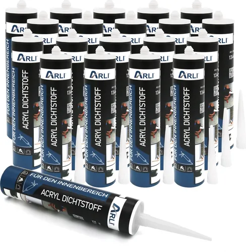ARLI 20x Acryl Dichtstoff Universal Bauacryl 310ml - Fugenabdichtungen für Innenbereiche, vielseitig einsetzbar und überstreichbar. Ideal zum Abdichten von Rissen und Fugen in verschiedenen Materialien.