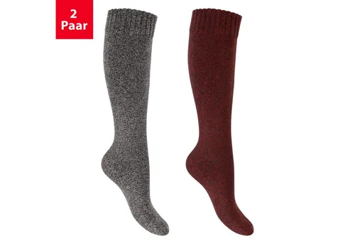 Footstar Thermosocken Damen Frottee Kniestrümpfe (2/4 Paar), Baumwolle, Thermo