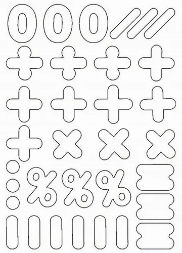 Ursus - Ludwig Bähr Magnet Magnete Zahlen / Symbole blanko VE=3 Bögen A4