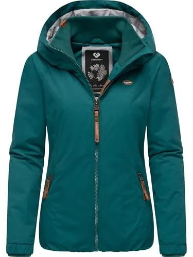 Ragwear Damen Winterjacke Dizzie Kurzmantel mit Kapuze in Dark Green, Gr. 5XL - Funktionsjacke aus 100% veganem, wasserdichtem Material, warm gefüttert und ideal für kalte Tage. Stylischer urbaner Look mit praktischen Details und perfekter Passform.