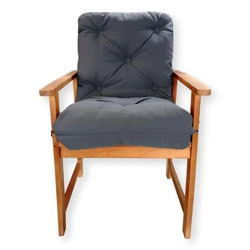 4L Textil Gartenstuhlauflagen Niedriglehner Auflage Gartenstühle Sitzauflagen Sitzkissen wetterfest Niederlehner Sitzkissen Auflagen (50x50x50 cm,Dunkelgrau UV-beständig)